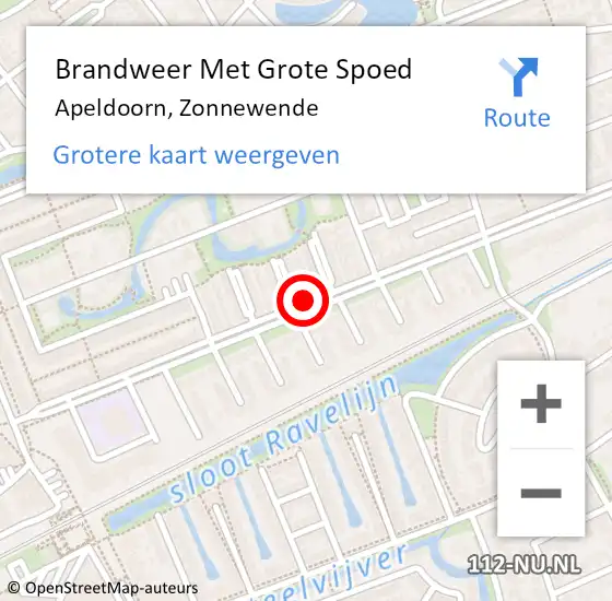 Locatie op kaart van de 112 melding: Brandweer Met Grote Spoed Naar Apeldoorn, Zonnewende op 27 oktober 2024 20:03