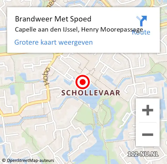 Locatie op kaart van de 112 melding: Brandweer Met Spoed Naar Capelle aan den IJssel, Henry Moorepassage op 27 oktober 2024 20:29