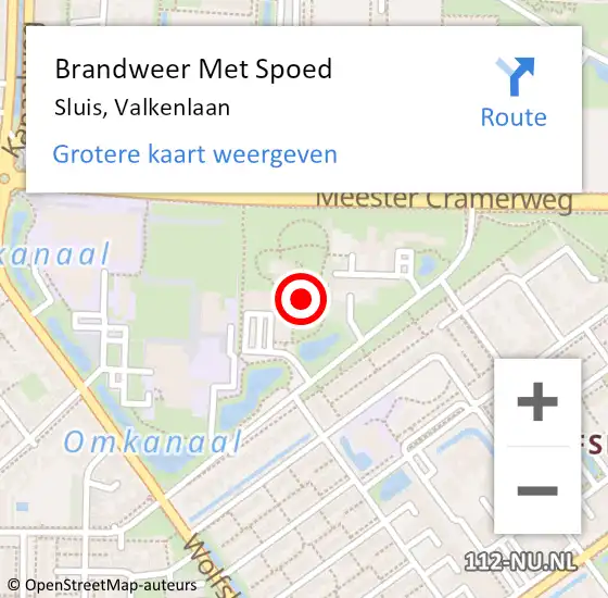 Locatie op kaart van de 112 melding: Brandweer Met Spoed Naar Sluis, Valkenlaan op 27 oktober 2024 20:31