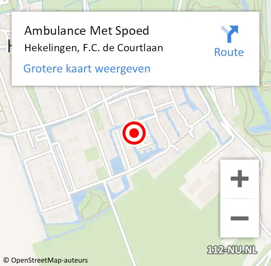 Locatie op kaart van de 112 melding: Ambulance Met Spoed Naar Hekelingen, F.C. de Courtlaan op 27 oktober 2024 20:58