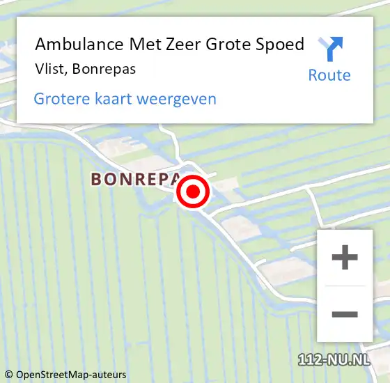 Locatie op kaart van de 112 melding: Ambulance Met Zeer Grote Spoed Naar Vlist, Bonrepas op 27 oktober 2024 22:49