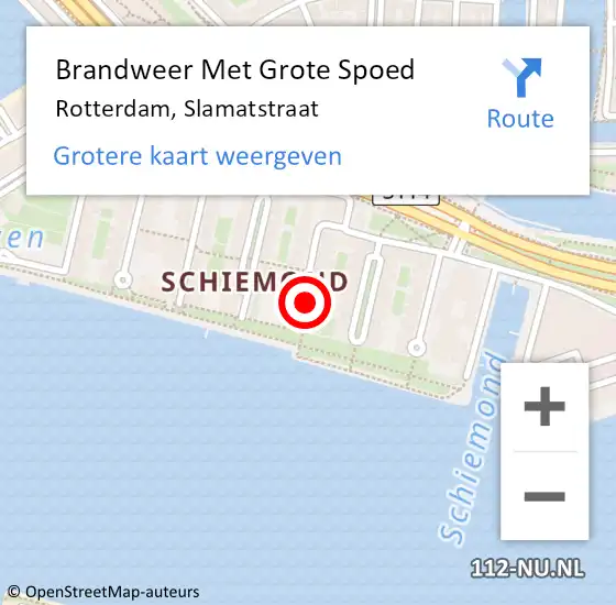 Locatie op kaart van de 112 melding: Brandweer Met Grote Spoed Naar Rotterdam, Slamatstraat op 27 oktober 2024 23:42