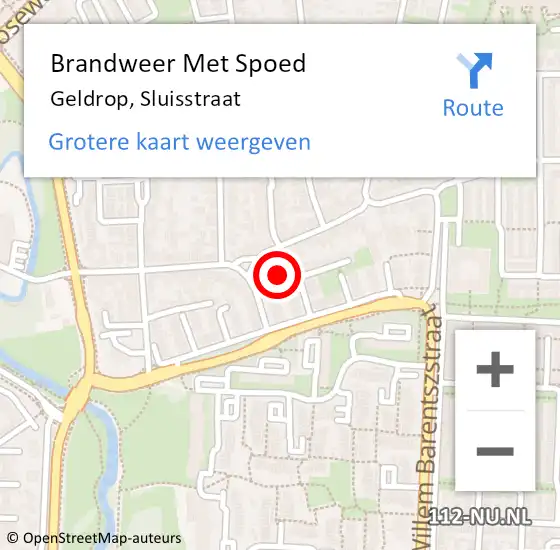 Locatie op kaart van de 112 melding: Brandweer Met Spoed Naar Geldrop, Sluisstraat op 27 oktober 2024 23:57