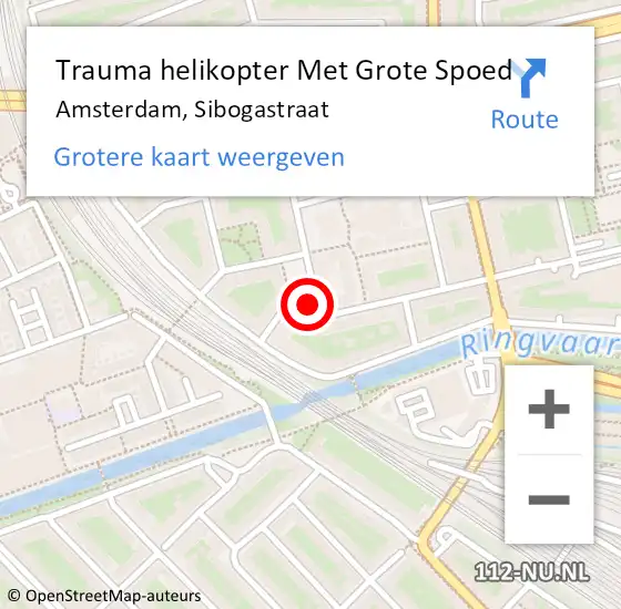 Locatie op kaart van de 112 melding: Trauma helikopter Met Grote Spoed Naar Amsterdam, Sibogastraat op 28 oktober 2024 00:09