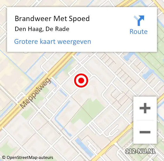 Locatie op kaart van de 112 melding: Brandweer Met Spoed Naar Den Haag, De Rade op 28 oktober 2024 02:14