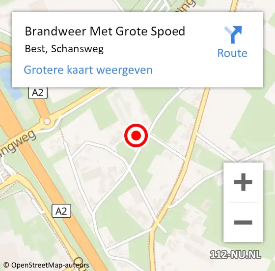 Locatie op kaart van de 112 melding: Brandweer Met Grote Spoed Naar Best, Schansweg op 28 oktober 2024 02:19