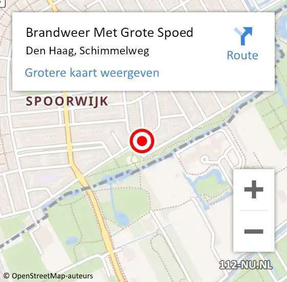 Locatie op kaart van de 112 melding: Brandweer Met Grote Spoed Naar Den Haag, Schimmelweg op 28 oktober 2024 03:06