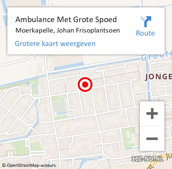 Locatie op kaart van de 112 melding: Ambulance Met Grote Spoed Naar Moerkapelle, Johan Frisoplantsoen op 28 oktober 2024 05:13