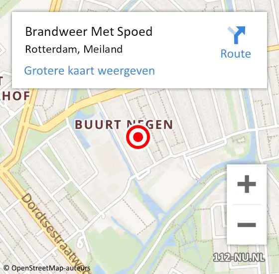 Locatie op kaart van de 112 melding: Brandweer Met Spoed Naar Rotterdam, Meiland op 28 oktober 2024 06:52