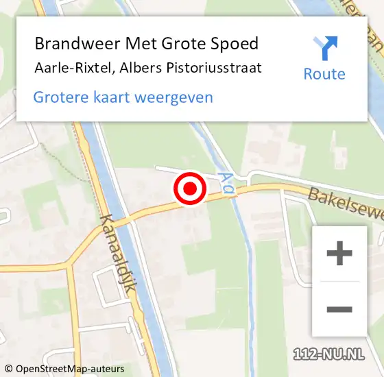 Locatie op kaart van de 112 melding: Brandweer Met Grote Spoed Naar Aarle-Rixtel, Albers Pistoriusstraat op 28 oktober 2024 08:09