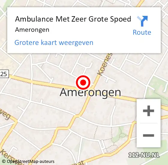 Locatie op kaart van de 112 melding: Ambulance Met Zeer Grote Spoed Naar Amerongen op 28 oktober 2024 08:42