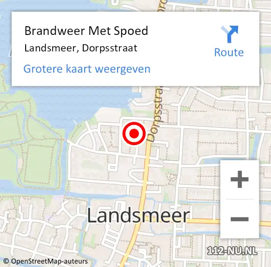 Locatie op kaart van de 112 melding: Brandweer Met Spoed Naar Landsmeer, Dorpsstraat op 28 oktober 2024 09:24