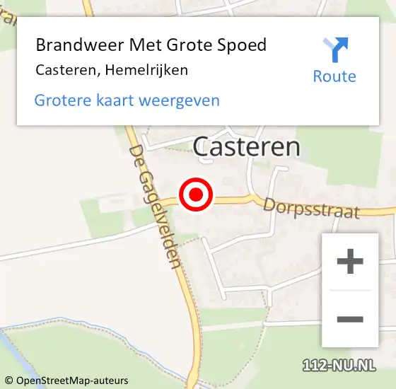 Locatie op kaart van de 112 melding: Brandweer Met Grote Spoed Naar Casteren, Hemelrijken op 28 oktober 2024 09:37