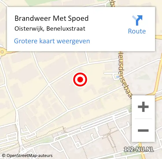 Locatie op kaart van de 112 melding: Brandweer Met Spoed Naar Oisterwijk, Beneluxstraat op 28 oktober 2024 09:39