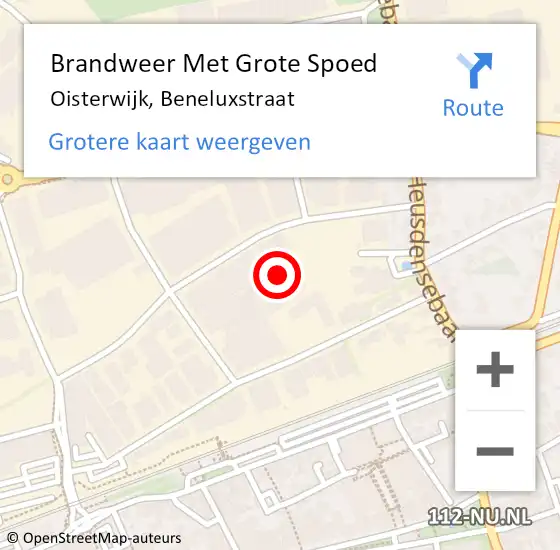 Locatie op kaart van de 112 melding: Brandweer Met Grote Spoed Naar Oisterwijk, Beneluxstraat op 28 oktober 2024 09:40