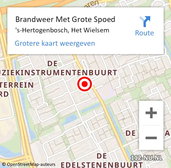 Locatie op kaart van de 112 melding: Brandweer Met Grote Spoed Naar 's-Hertogenbosch, Het Wielsem op 28 oktober 2024 10:05