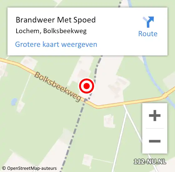 Locatie op kaart van de 112 melding: Brandweer Met Spoed Naar Lochem, Bolksbeekweg op 28 oktober 2024 10:21