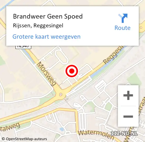 Locatie op kaart van de 112 melding: Brandweer Geen Spoed Naar Rijssen, Reggesingel op 28 oktober 2024 10:23