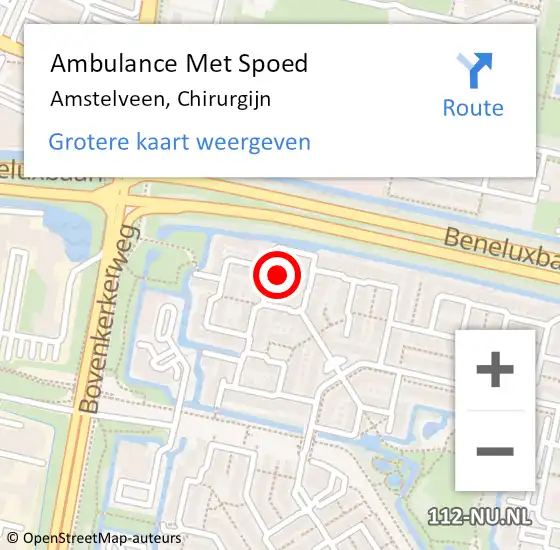 Locatie op kaart van de 112 melding: Ambulance Met Spoed Naar Amstelveen, Chirurgijn op 28 oktober 2024 10:42