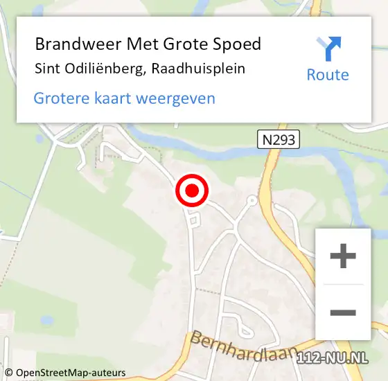 Locatie op kaart van de 112 melding: Brandweer Met Grote Spoed Naar Sint Odiliënberg, Raadhuisplein op 28 oktober 2024 10:48