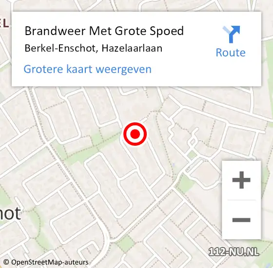 Locatie op kaart van de 112 melding: Brandweer Met Grote Spoed Naar Berkel-Enschot, Hazelaarlaan op 28 oktober 2024 11:19