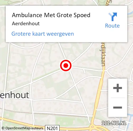 Locatie op kaart van de 112 melding: Ambulance Met Grote Spoed Naar Aerdenhout op 28 oktober 2024 11:22