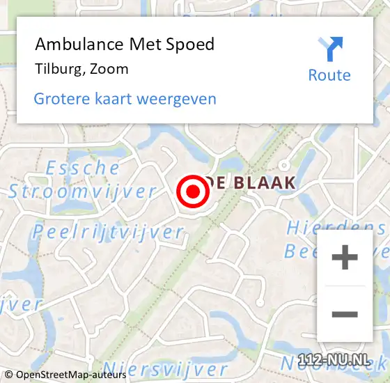 Locatie op kaart van de 112 melding: Ambulance Met Spoed Naar Tilburg, Zoom op 28 oktober 2024 11:31