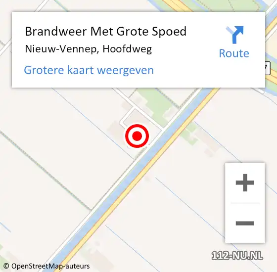 Locatie op kaart van de 112 melding: Brandweer Met Grote Spoed Naar Nieuw-Vennep, Hoofdweg op 28 oktober 2024 11:48