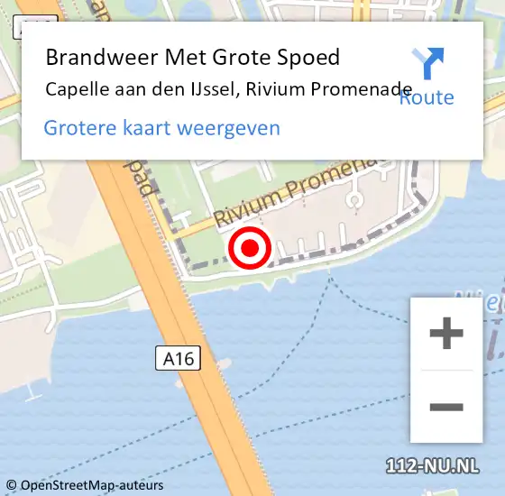 Locatie op kaart van de 112 melding: Brandweer Met Grote Spoed Naar Capelle aan den IJssel, Rivium Promenade op 28 oktober 2024 12:05