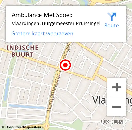 Locatie op kaart van de 112 melding: Ambulance Met Spoed Naar Vlaardingen, Burgemeester Pruissingel op 28 oktober 2024 12:27