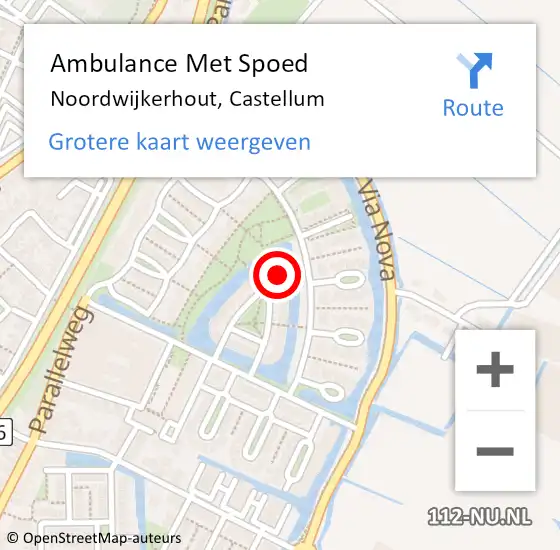 Locatie op kaart van de 112 melding: Ambulance Met Spoed Naar Noordwijkerhout, Castellum op 28 oktober 2024 12:57