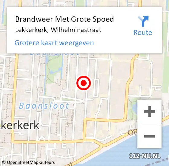 Locatie op kaart van de 112 melding: Brandweer Met Grote Spoed Naar Lekkerkerk, Wilhelminastraat op 28 oktober 2024 13:15