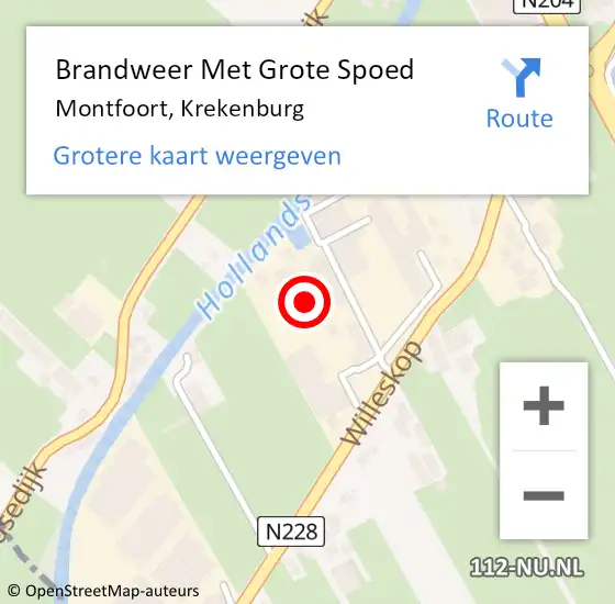 Locatie op kaart van de 112 melding: Brandweer Met Grote Spoed Naar Montfoort, Krekenburg op 28 oktober 2024 13:18