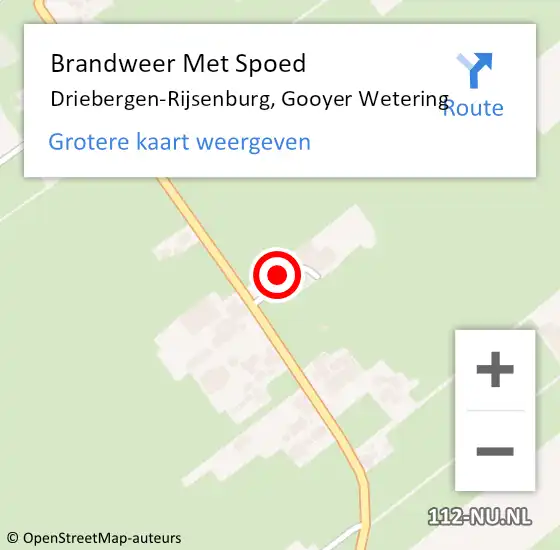 Locatie op kaart van de 112 melding: Brandweer Met Spoed Naar Driebergen-Rijsenburg, Gooyer Wetering op 28 oktober 2024 13:30