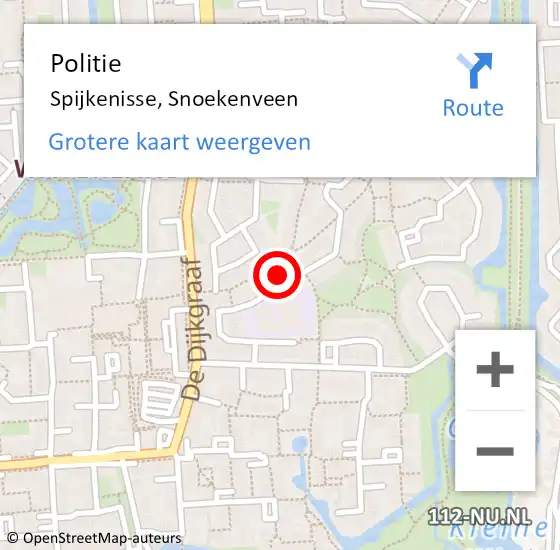 Locatie op kaart van de 112 melding: Politie Spijkenisse, Snoekenveen op 28 oktober 2024 13:32