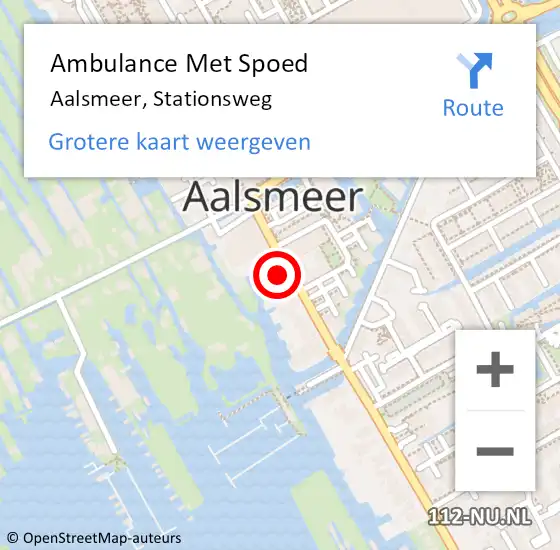 Locatie op kaart van de 112 melding: Ambulance Met Spoed Naar Aalsmeer, Stationsweg op 28 oktober 2024 13:37