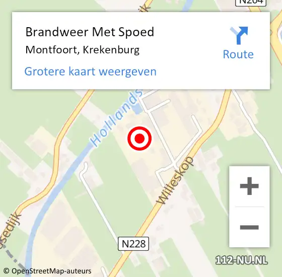 Locatie op kaart van de 112 melding: Brandweer Met Spoed Naar Montfoort, Krekenburg op 28 oktober 2024 14:12