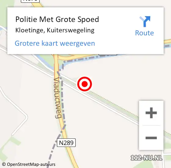 Locatie op kaart van de 112 melding: Politie Met Grote Spoed Naar Kloetinge, Kuiterswegeling op 28 oktober 2024 15:03