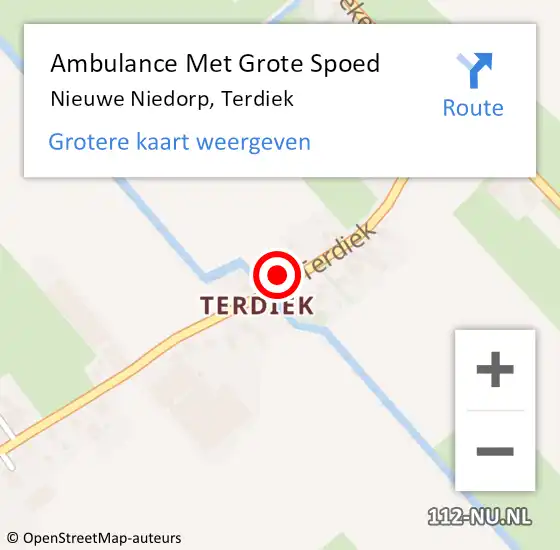 Locatie op kaart van de 112 melding: Ambulance Met Grote Spoed Naar Nieuwe Niedorp, Terdiek op 28 oktober 2024 15:12