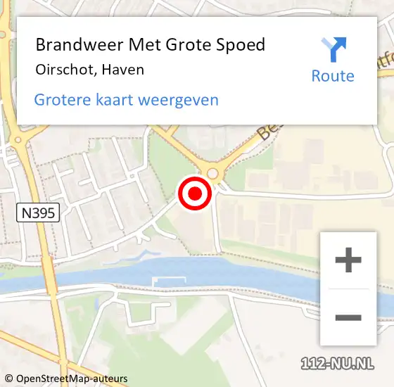 Locatie op kaart van de 112 melding: Brandweer Met Grote Spoed Naar Oirschot, Haven op 28 oktober 2024 15:43