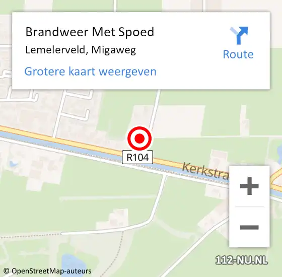 Locatie op kaart van de 112 melding: Brandweer Met Spoed Naar Lemelerveld, Migaweg op 28 oktober 2024 15:54