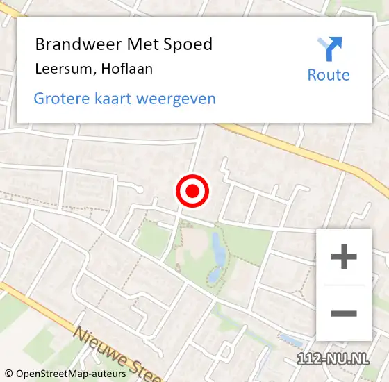 Locatie op kaart van de 112 melding: Brandweer Met Spoed Naar Leersum, Hoflaan op 28 oktober 2024 15:57