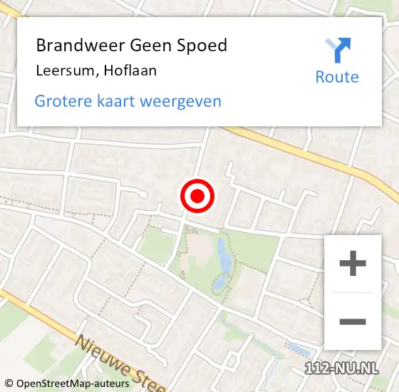 Locatie op kaart van de 112 melding: Brandweer Geen Spoed Naar Leersum, Hoflaan op 28 oktober 2024 15:58