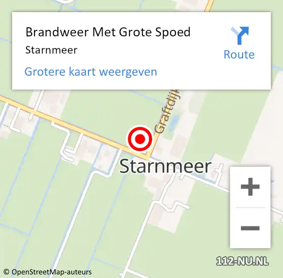 Locatie op kaart van de 112 melding: Brandweer Met Grote Spoed Naar Starnmeer op 28 oktober 2024 16:04