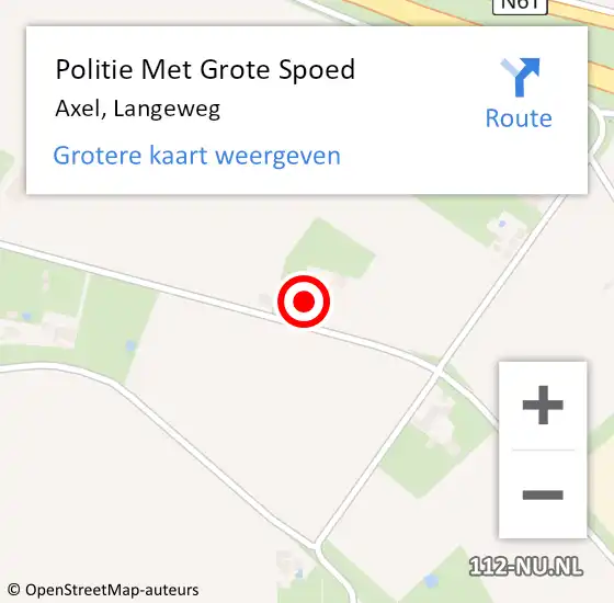 Locatie op kaart van de 112 melding: Politie Met Grote Spoed Naar Axel, Langeweg op 28 oktober 2024 16:23