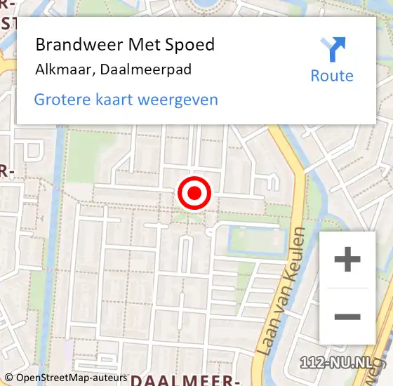 Locatie op kaart van de 112 melding: Brandweer Met Spoed Naar Alkmaar, Daalmeerpad op 28 oktober 2024 17:19