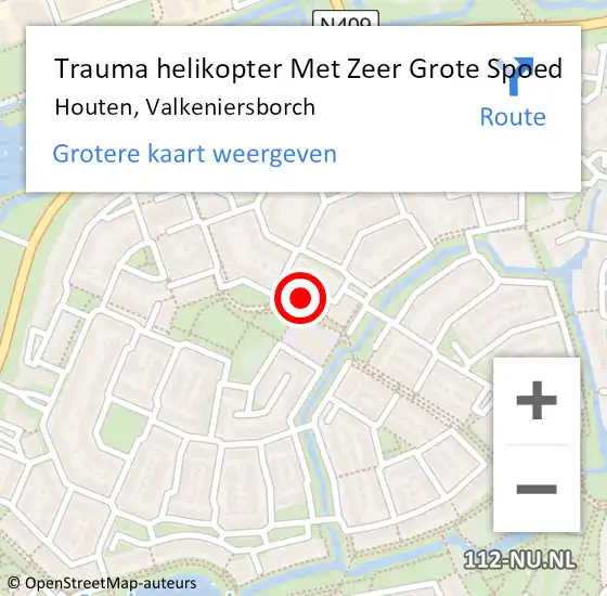 Locatie op kaart van de 112 melding: Trauma helikopter Met Zeer Grote Spoed Naar Houten, Valkeniersborch op 28 oktober 2024 17:36