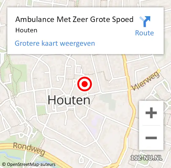 Locatie op kaart van de 112 melding: Ambulance Met Zeer Grote Spoed Naar Houten op 28 oktober 2024 17:36