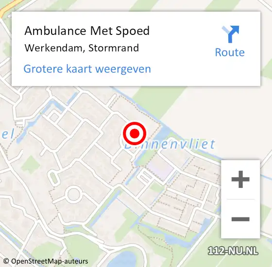 Locatie op kaart van de 112 melding: Ambulance Met Spoed Naar Werkendam, Stormrand op 28 oktober 2024 17:38