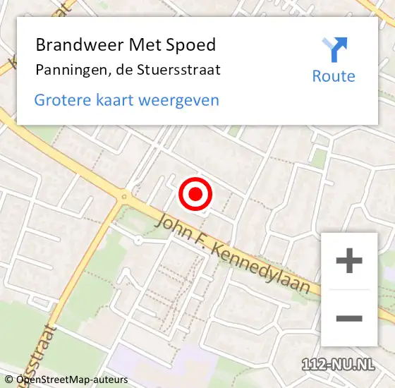 Locatie op kaart van de 112 melding: Brandweer Met Spoed Naar Panningen, de Stuersstraat op 28 oktober 2024 18:00